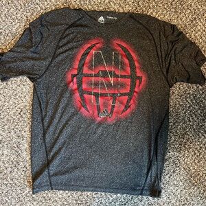 Nebraska Huskers Football Adidas Men's Black and Red Graphic T-Shirt